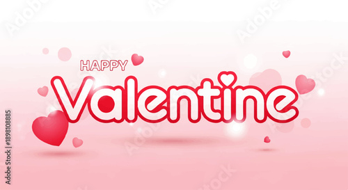 Romantic pink hearts and fluffy clouds background for Valentine's Day or love-themed events