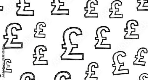 Creative Illustration of Pound Symbols in a Playful Pattern, Modern Design, Graphic Art, Minimalist Style