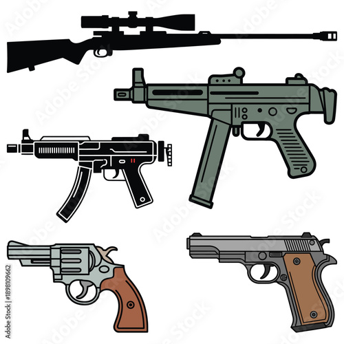 set of guns