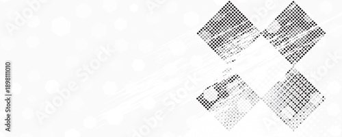 Geometrical seamless diagonal square pattern background - black and white vector graphic from squares