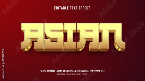 asian editable text effect 3d