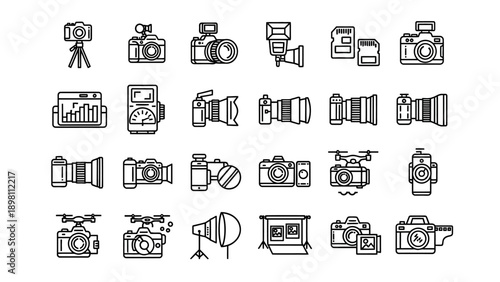 Collection of various camera icons.