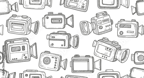 Sketching Video Cameras, Artistic Design, Studio Environment, Illustration Art, Unique Viewpoint and Concept