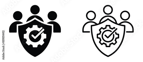 Security Management icons, vector illustration of multiple concepts including surveillance, access control, data protection, cybersecurity symbols, isolated on white background, modern minimal design,