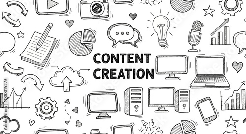 Engaging Content Creation Illustrations for Digital Marketing Strategies in a Dynamic Environment