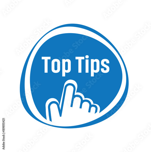 top tips sign on white background