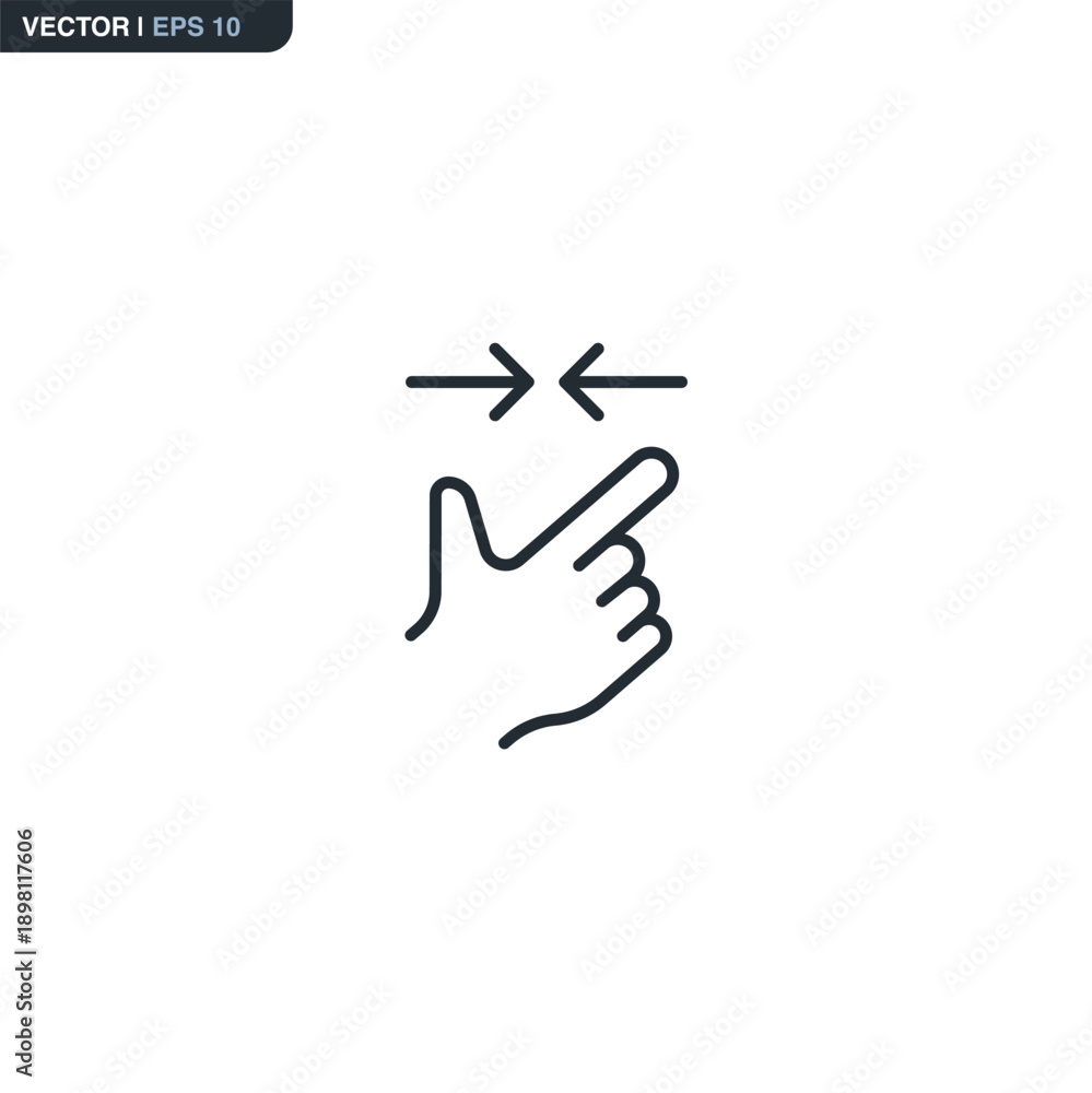 Fototapeta premium Two Finger Pinch Zoom In Gesture Icon