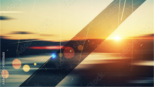 Airplane wing soaring above the clouds at sunrise from a unique aerial viewpoint