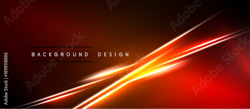 Dark red background features bright orange diagonal lines. Minimalist design with text background design centered. Modern aesthetic, vibrant colors.