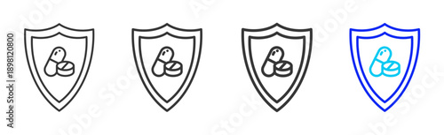 family support icon set collection creative outline style for elderly care with multiple thickness variations suitable for digital branding and medical design use