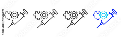 medication management icon set collection creative outline style for elderly care with multiple thickness variations suitable for digital branding and medical design use