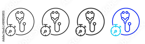 immuno net icon set collection creative outline style for elderly care with multiple thickness variations suitable for digital branding and medical design use