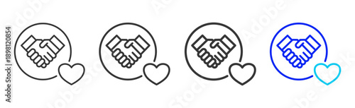 color cure icon set collection creative outline style for elderly care with multiple thickness variations suitable for digital branding and medical design use