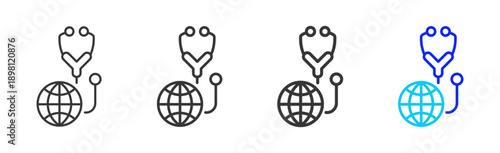 care shot icon set collection creative outline style for elderly care with multiple thickness variations suitable for digital branding and medical design use