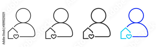 pill engine icon set collection creative outline style for elderly care with multiple thickness variations suitable for digital branding and medical design use