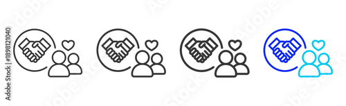 care help icon set collection creative outline style for elderly care with multiple thickness variations suitable for digital branding and medical design use