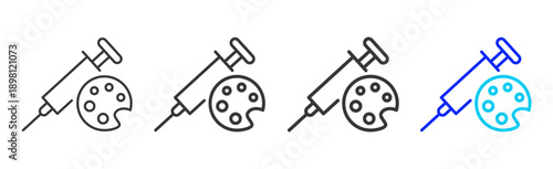 color medicine icon set collection creative outline style for elderly care with multiple thickness variations suitable for digital branding and medical design use