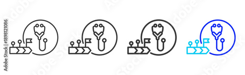 quick shot icon set collection creative outline style for elderly care with multiple thickness variations suitable for digital branding and medical design use