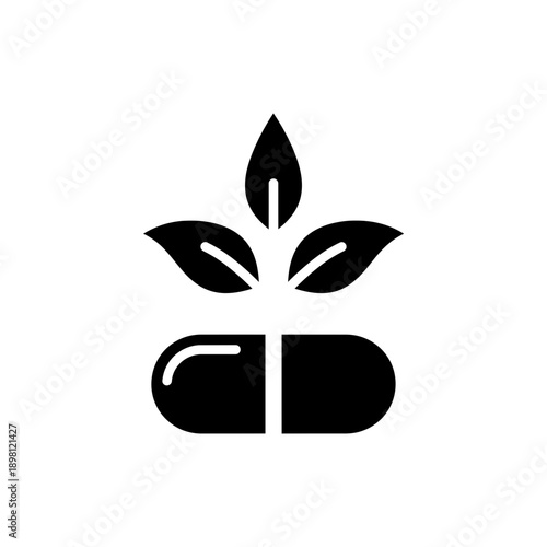 Herbal Capsule Natural Medicine Icon