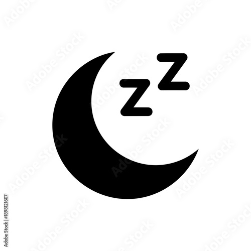Sleep Icon – Moon Zzz Night Rest Symbol