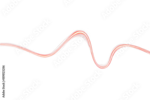 Smooth wavy line isolated on transparent background