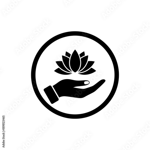 Lotus Hand Icon Spiritual Care Symbol
