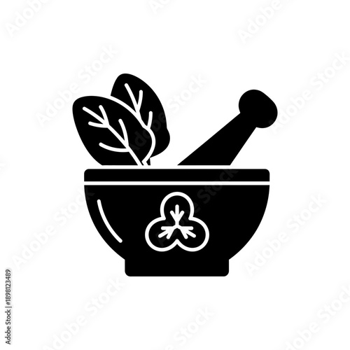 Herbal Medicine Mortar Pestle Icon
