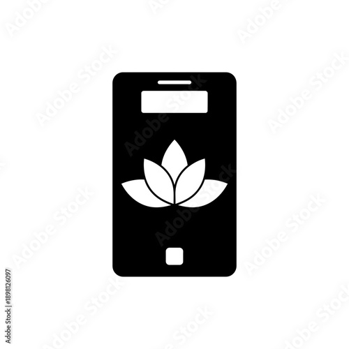 Meditation App Icon Mobile Yoga Lotus Symbol