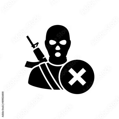 Weapon Prohibition Icon – Armed Threat Denial Symbol