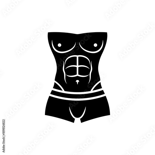 Female Muscular Body Fitness Torso Icon