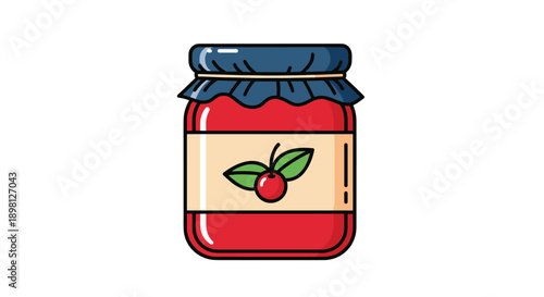 Delightful jar of homemade cherry jam, perfect for breakfast or baking, a sweet treat from the orchard, country kitchen goodness, simple pleasure