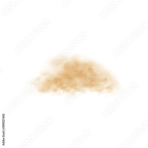 Brown cloud of dust or sand with fine particles, overlay effect.