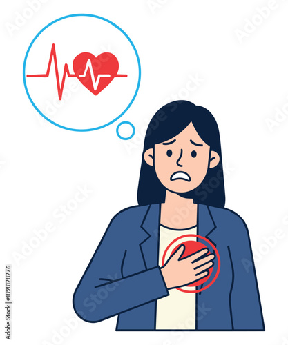 Heart Attack Symptom Vector Illustration