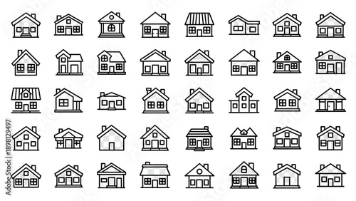 Collection of various house icons.
