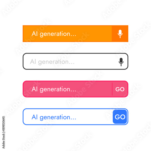 A set of different interface fields for searching different colors AI assistant
