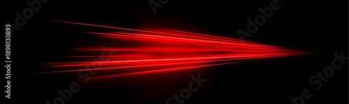 Neon red laser streaks curve along urban roads. Motion trails, glowing wave energy, and swirling lines depict futuristic traffic dynamics. Vector illustration PNG.	