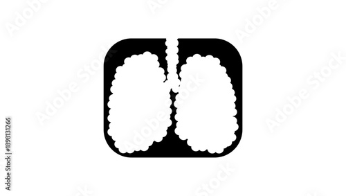 Smoky Lungs symbol, black isolated silhouette