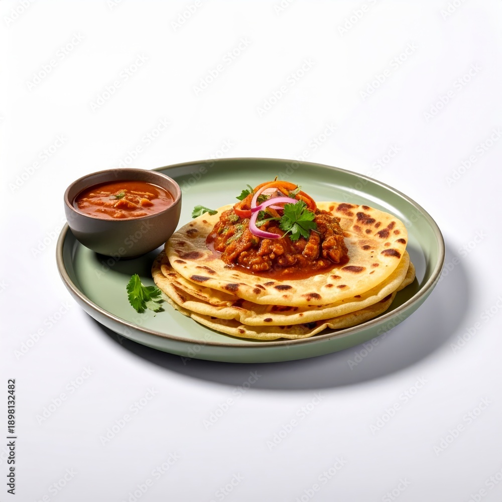 Fototapeta premium South Indian Parotta and Chicken Curry