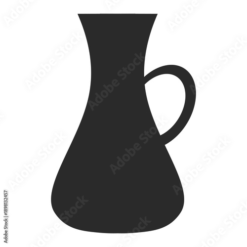 Simple gray pitcher silhouette vector icon.