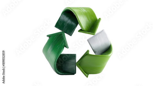 Wallpaper Mural realistic 3D recycling symbol built from soft rubber material background isolated on a Transparent background, PNG file. Torontodigital.ca