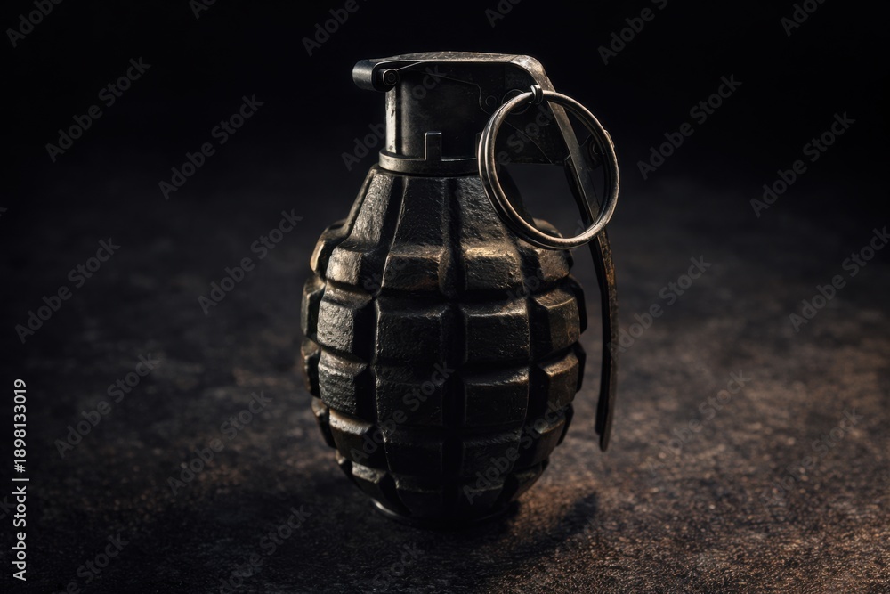 Obraz premium Grenade on dark surface