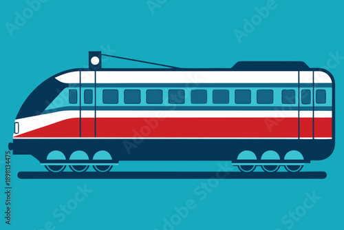 train on a blue background