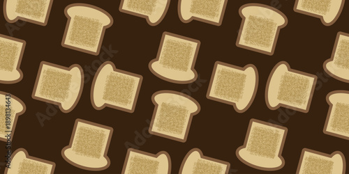 seamless bread pattern with repeating loaf illustrations on a neutral background. perfect for bakery branding, packaging, and decorative designs.	