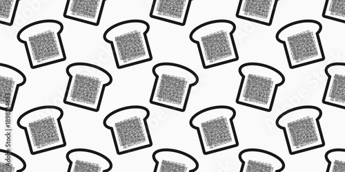 seamless bread pattern with repeating loaf illustrations on a neutral background. perfect for bakery branding, packaging, and decorative designs.	