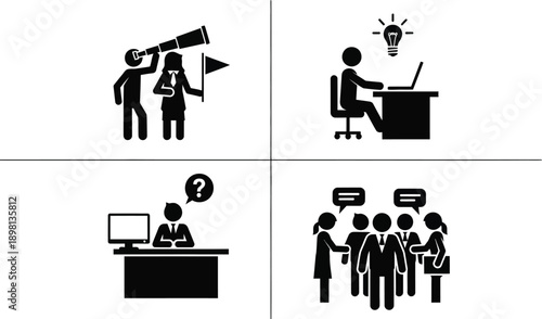 Business professionals working together and finding solutions