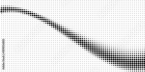 Dotted halftone gradient texture. Vanishing polka dot background. Repeating dots gradation pattern background. Black fading comic pop art