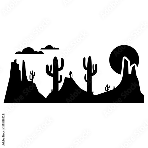 Desert vector icon. Mountain landscape Illustration sign. Mountains symbol or logo.