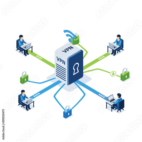 Secure VPN Connection for Remote Workers and Data Protection.