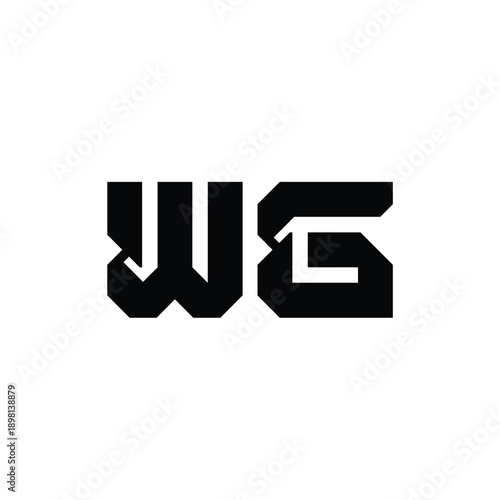 WG monogram logo design letter text name symbol monochrome logotype alphabet character simple logo