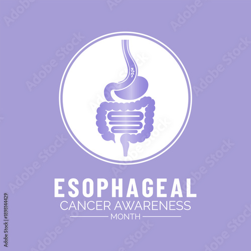 Esophageal Cancer Awareness Month highlights the importance of early detection, prevention, and informed care Design for banner, cards, prints, social media, poster, flyer and background design templa